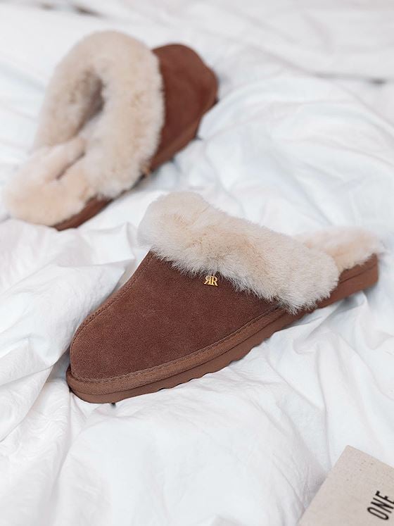 Roberto Rosso Sheepskin Slipper Brown