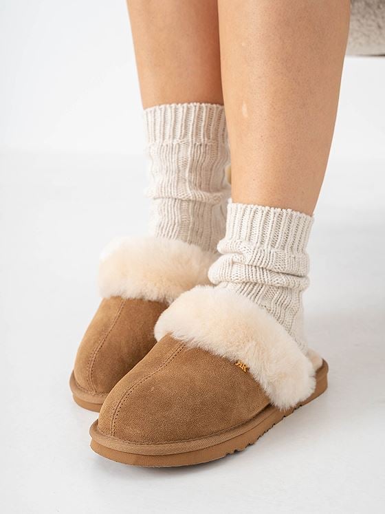 Roberto Rosso Sheepskin Slipper Cognac