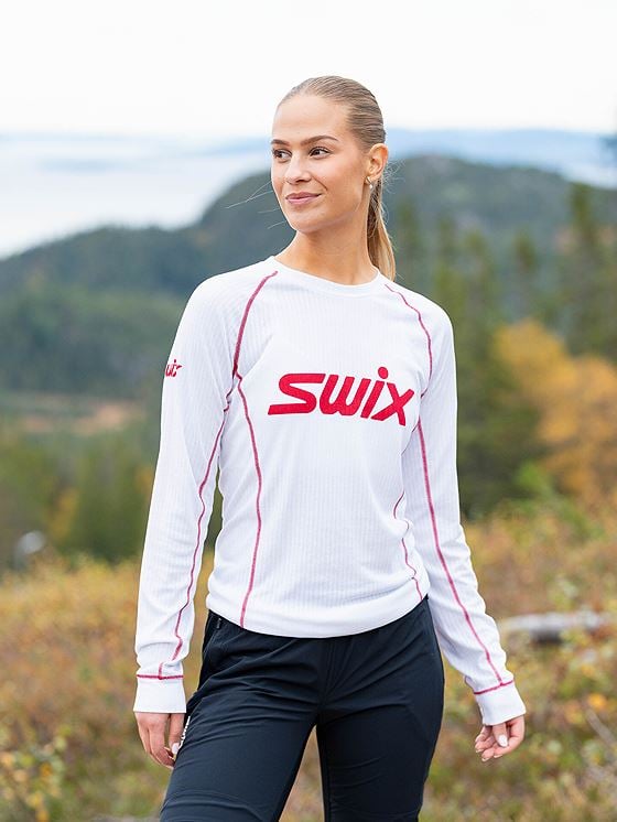 Swix RaceX Classic Long Sleeve Bright White/Swix Red