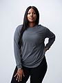 Nike One Relaxed Dri-Fit Long Sleeve Iron Grey / Black