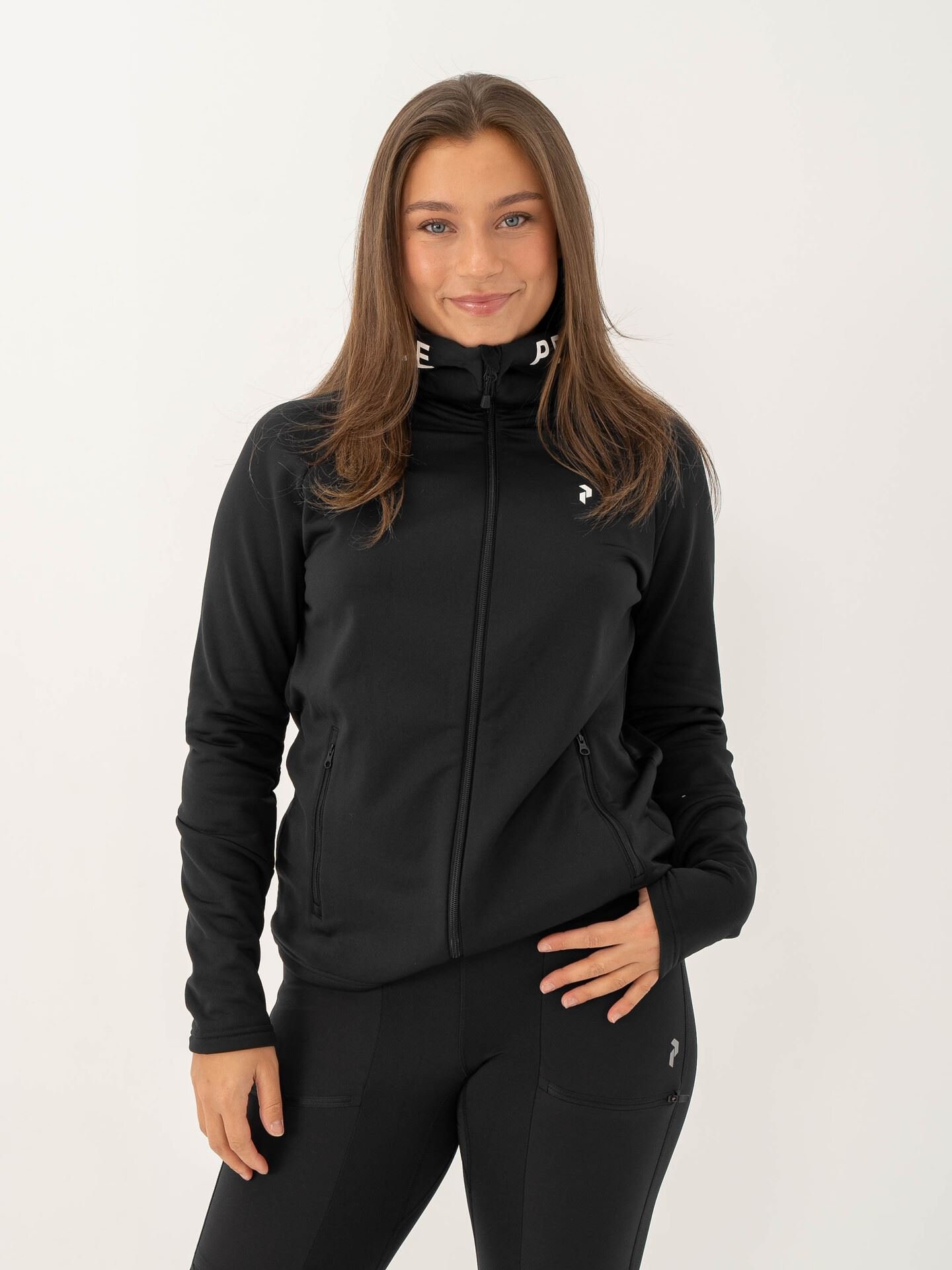 Peak Performance Rider Zip Hood - Dame - Sort - XS