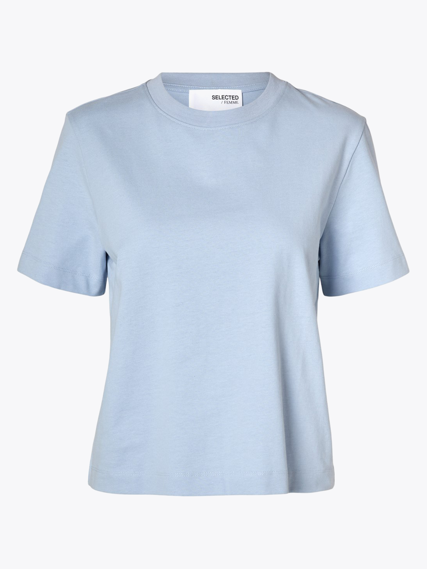 Selected Femme Essential Short Sleeve Boxy Tee - Blå | Getinspired.no