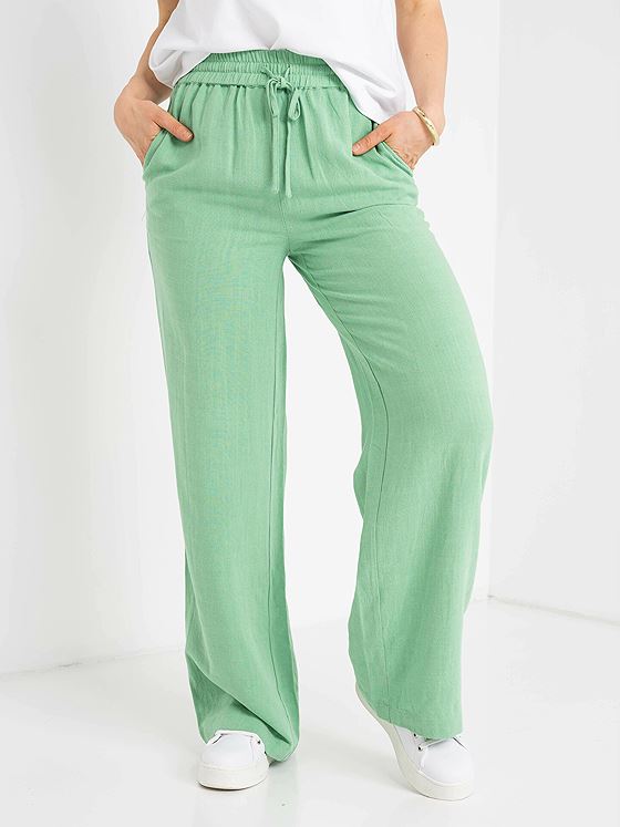 Selected Femme Viva Gulia High Waist Long Sun Pant Absinthe Green