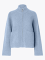 Selected Femme Sia Ras Long Sleeve Knit Zipper Cardigan Blue
