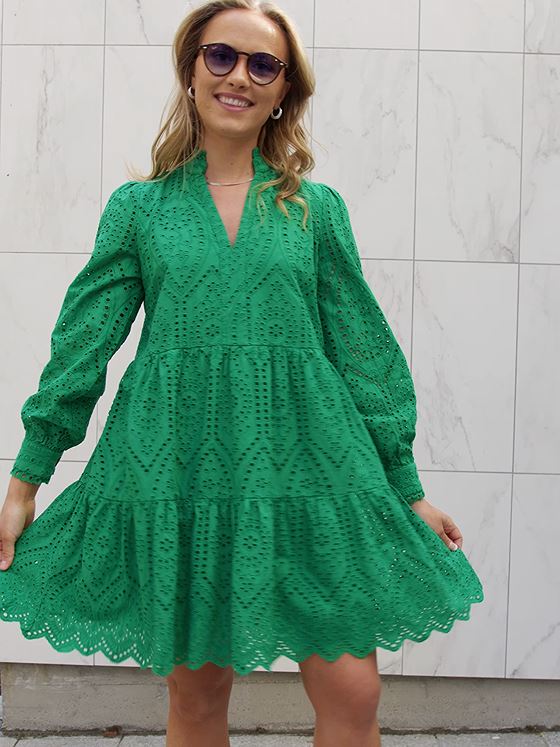 Y.A.S Holi Long - Sleeve Grønn Dress