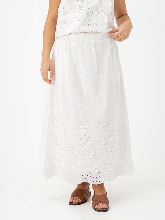 Y.A.S Luma High Waist Long Skirt Star White