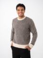 Selected Homme Rai Long Sleeve Knit Crew Neck Chocolate Torte Herringbone Fog