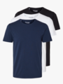 Selected Homme Roland Short Sleeve O-Neck 3-Pack Tee Black / Navy Blazer / Bright White