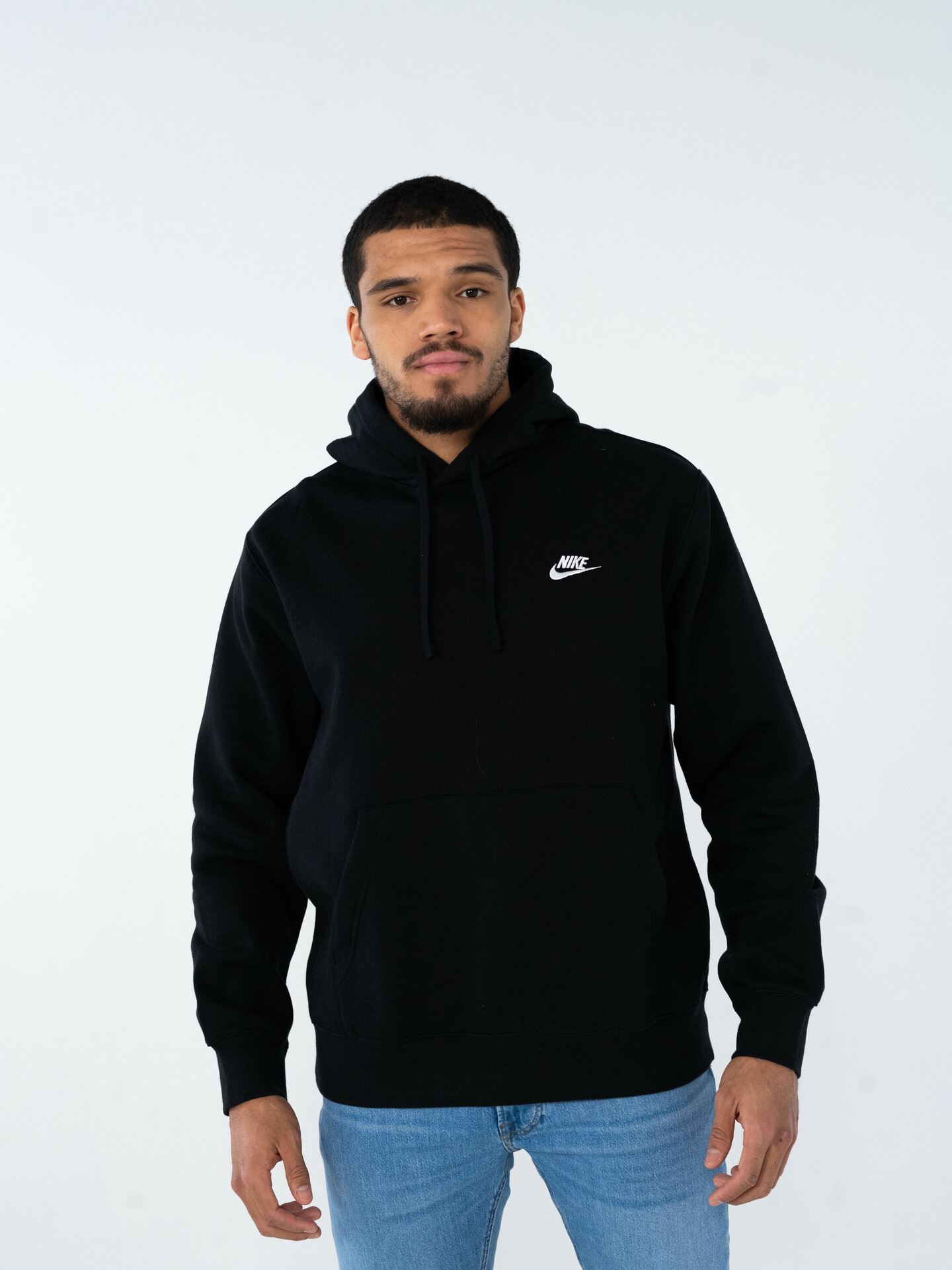 Nike Club Pullover Fleece Hoodie - Herre - Sort - S