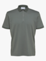 Selected Homme Selected Homme Fave Zip Short Sleeve Polo Agave Green