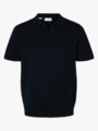 Selected Homme Teller Short Sleeve Knit Polo Sky Captain