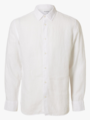 Selected Homme Reg Kylian Linen Shirt Long Sleeve Classic White