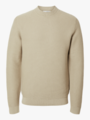 Selected Homme Tion Long Sleeve Knit Structure Mock Neck Oatmeal