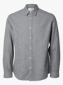 Selected Homme Reg-Owen Flannel Mix Shirt Long Sleeve Grey Melange Twisted