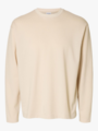 Selected Homme Loose Oscar Long Sleeve O-Neck Tee Oatmeal