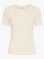 Ichi Cella Short Sleeve Oatmeal Stripe