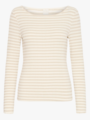 Ichi Cella Long Sleeve Oatmeal Stripe