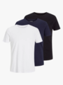 Jack and Jones Organic Basic Tee Short Sleeve O-Neck 3-Pack Black Navy White