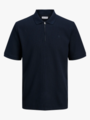 Jack and Jones Austin Zip Polo Short Sleeve Navy Blazer Classic