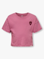 Kids Only Anna Short Sleeve Heart Tee Juniors Heather Rose Heart/Beaujolais