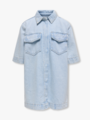 Kids Only Sophie Short Sleeve Oversize Denim Dress Light Blue Denim