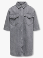 Kids Only Sophie Short Sleeve Oversize Denim Dress Medium Grey Denim