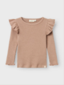 Lil- Atelier Sophia Sni Long Sleeve Slim Top Rugby Tan