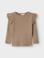 Lil- Atelier Sophia Sni Long Sleeve Slim Top Shitake