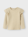 Lil- Atelier Niva Kio Long Sleeve Slim Top Bleached Sand