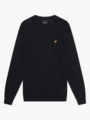 Lyle & Scott Lambswool Blend Crew Neck Jumper Dark Navy Marl