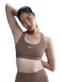 Nike Swoosh Light Support Non-Padded Sports Bra Mink Brown / White