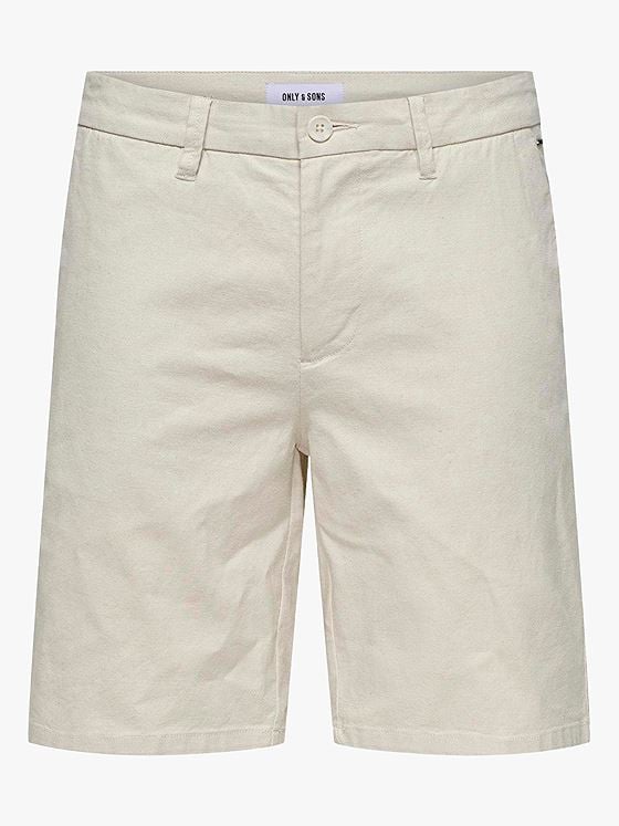 Only & Sons Mark Cotton Linen Shorts Silver Lining
