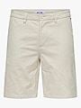 Only & Sons Mark Cotton Linen Shorts Silver Lining