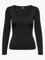 Only Ea Long Sleeve 2-Way Deep Neck Top Black