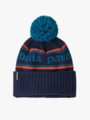 Patagonia K's Powder Town Beanie Park Stripe Knit: New Navy