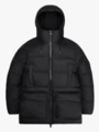 Rains Alta Long Puffer Cargo Jacket Black