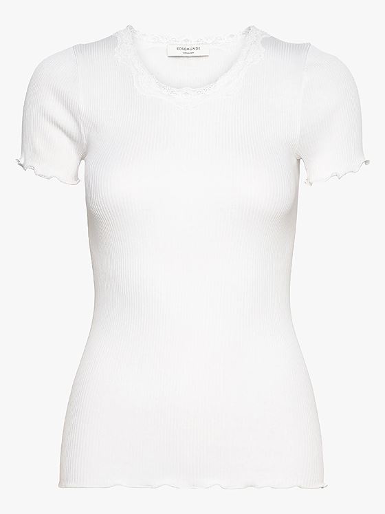 Rosemunde Beatha Short Sleeve Regular O-Neck Lace T-Shirt New White