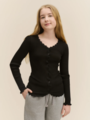 Rosemunde Balta Long Sleeve Regular Lace Cardigan Black