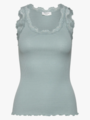 Rosemunde Babette Silk Top W/ Lace Blue Mist