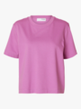 Selected Femme Essential Short Sleeve Boxy Tee First Bloom