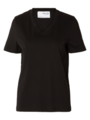 Selected Femme Essential Short Sleeve V-Neck Tee Black