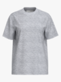 Selected Femme Relax Colwoman Short Sleeve Mock Neck Tee Light Grey Melange