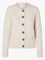 Selected Femme Sia Ras Long Sleeve Knit Cardigan Birch