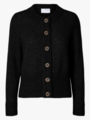 Selected Femme Sia Ras Long Sleeve Knit Cardigan Black