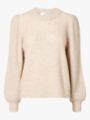 Selected Femme Lulu Long Sleeve Structure Knit O-Neck Birch Melange