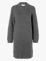 Selected Femme Lulu Long Sleeve High Neck Knit Dress Volcanic Ash Melange