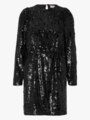 Selected Femme Ari-Colyn Long Sleeve Short Sequins Dress Black