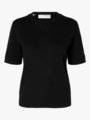 Selected Femme Hella Short Sleeve Knit O-Neck Black