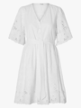 Selected Femme Dahlia Short Sleeve Short Broderi Dress Bright White