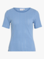 Vila Kassie Short Sleeve Pointelle Top Blissful Blue